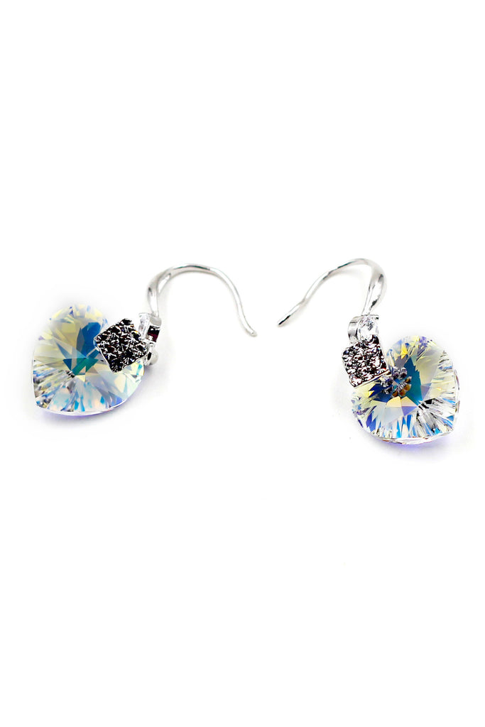 Love shape shiny Crystal Earrings