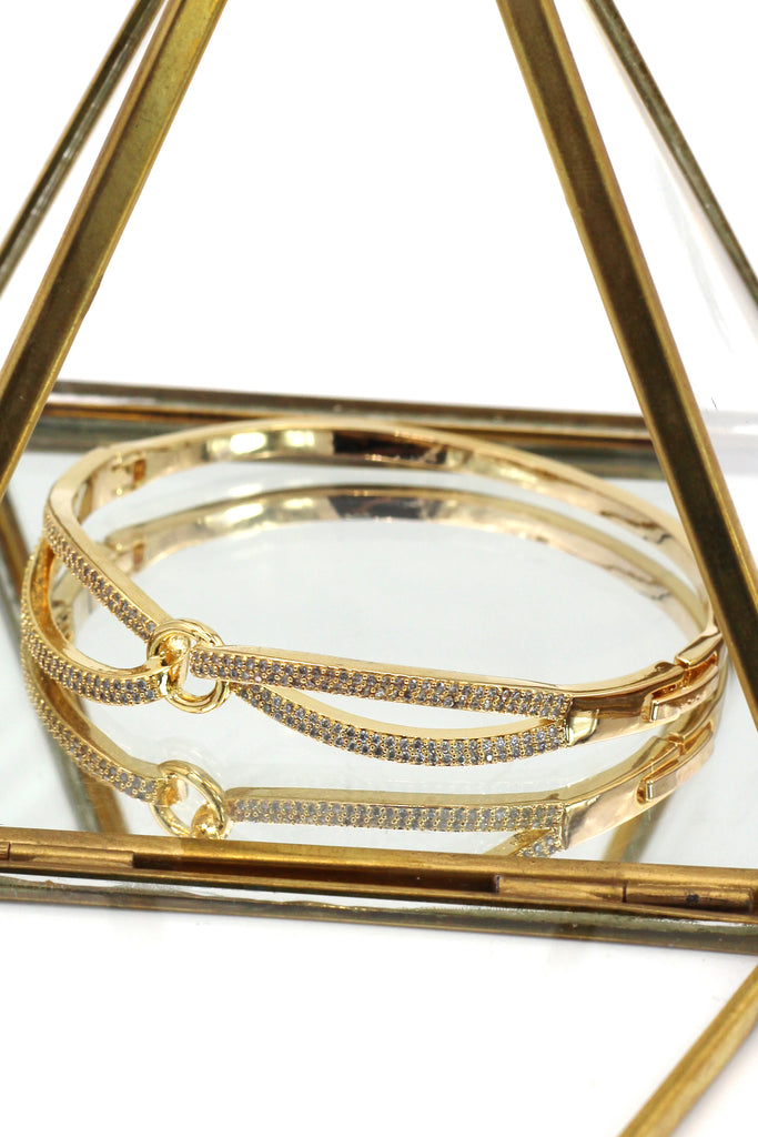 fashion down eight inlaid crystal bracelet