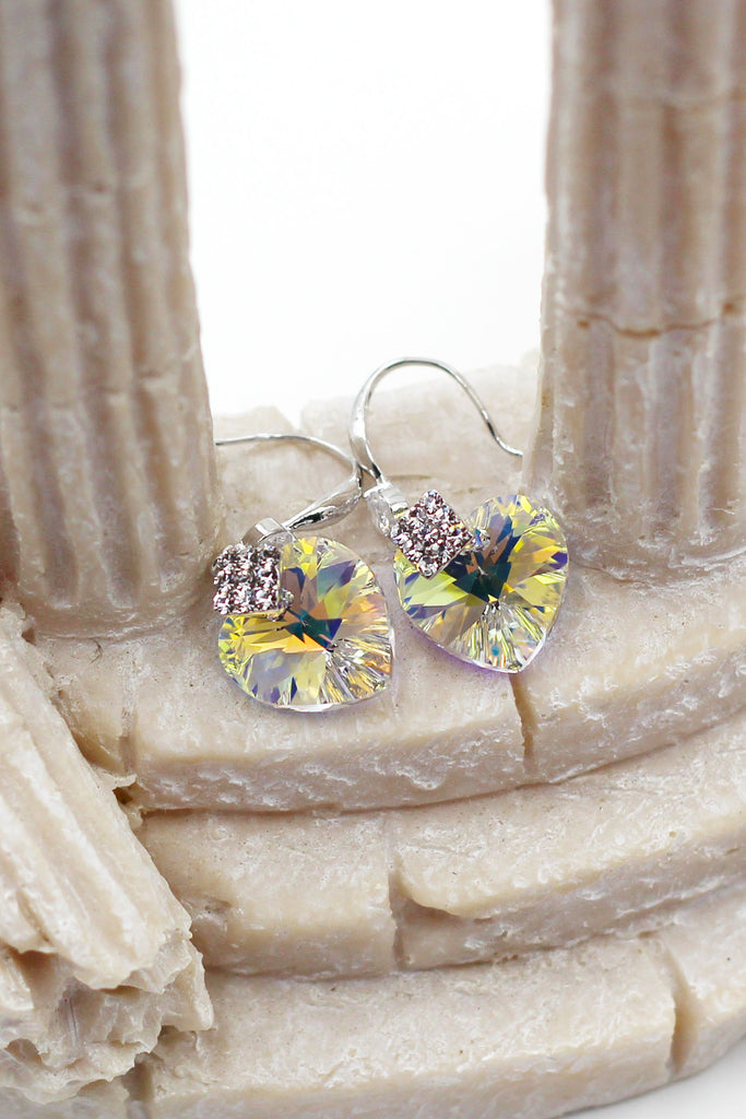 Love shape shiny Crystal Earrings