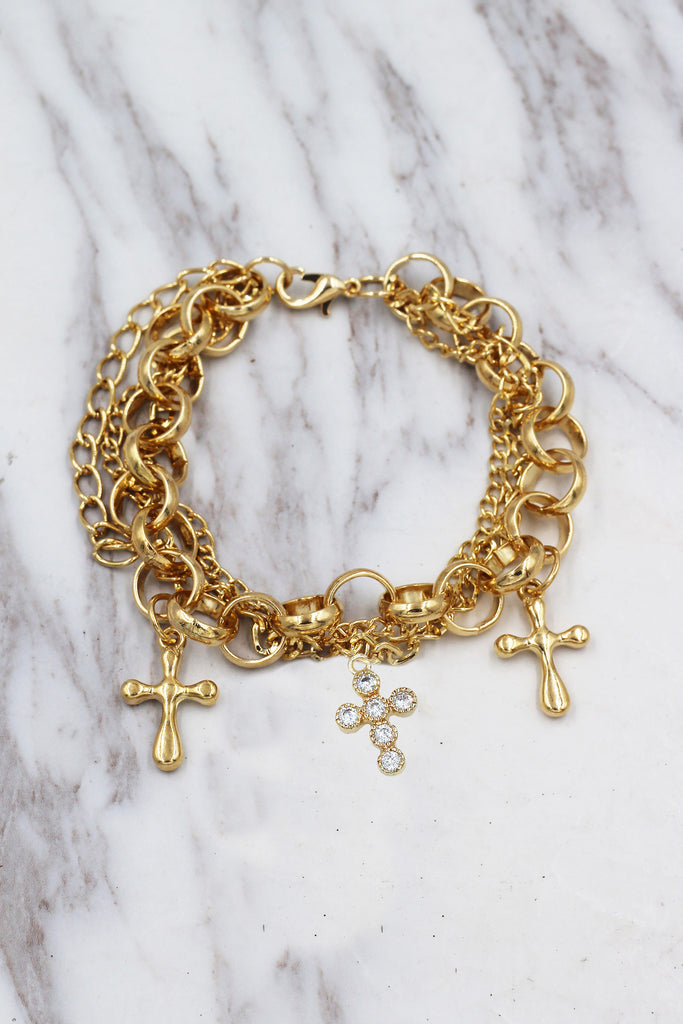 fashion cross crystal bracelet