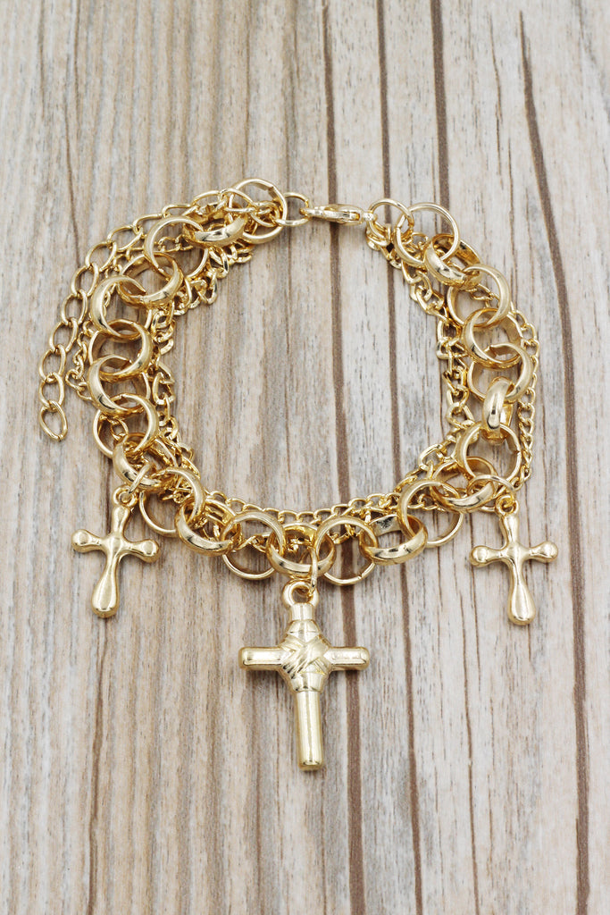 fashion small cross necklace bracelet set