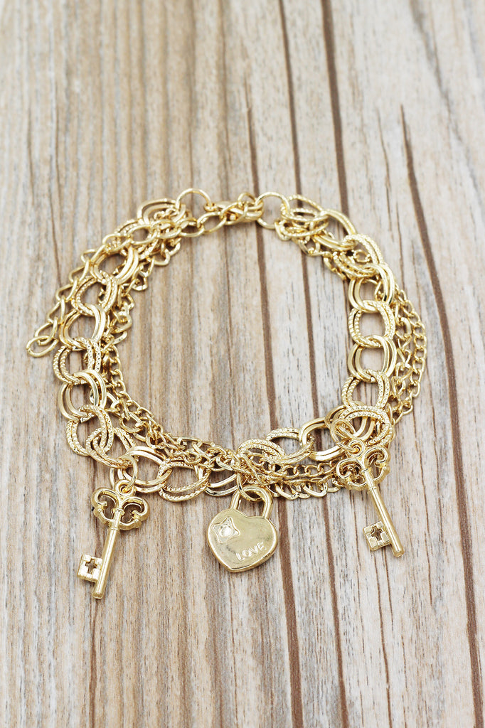 Fashion key love lock bracelet