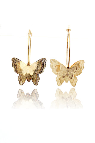 hollow big butterfly earrings