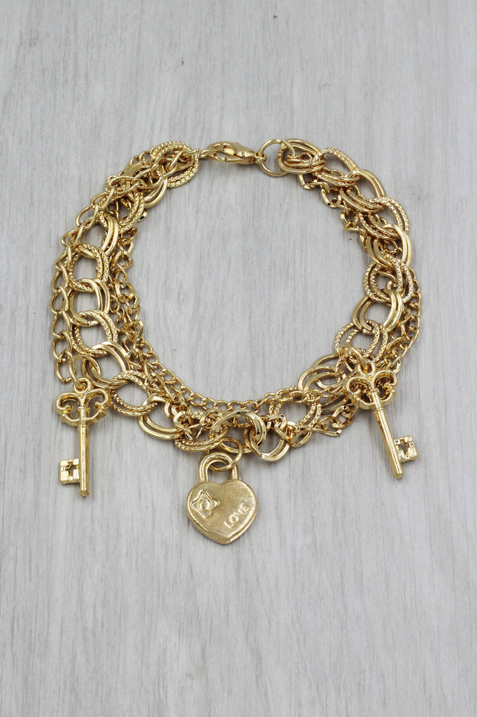 Fashion key love lock bracelet