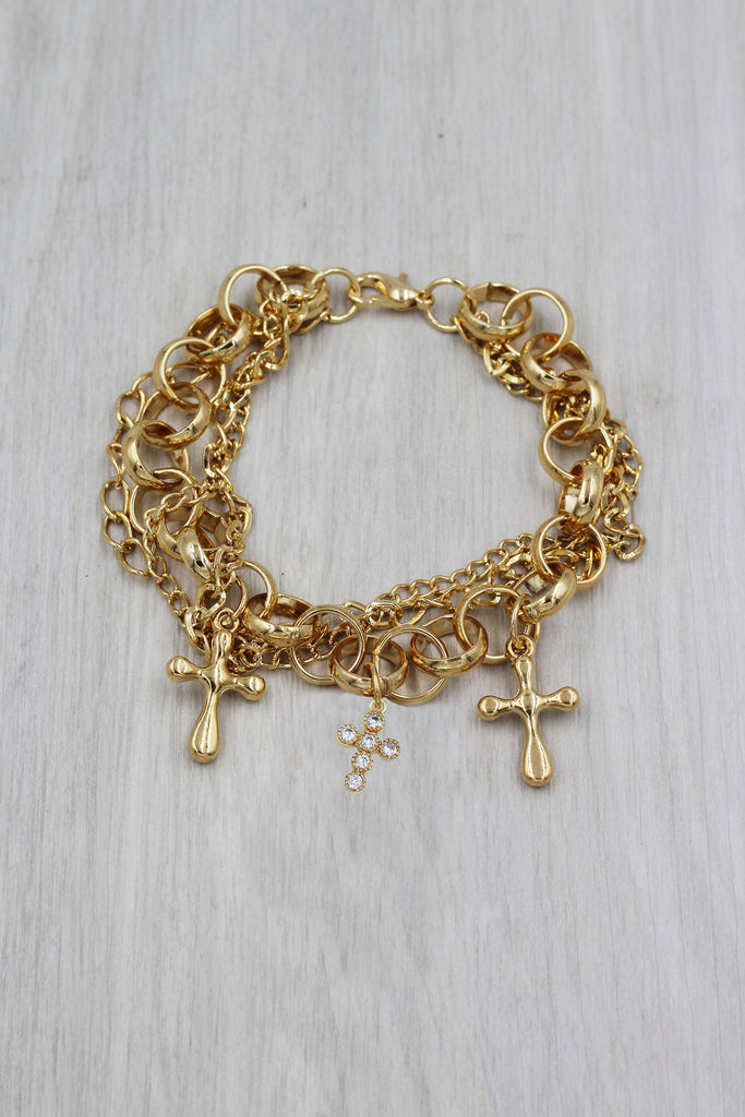 fashion cross crystal bracelet