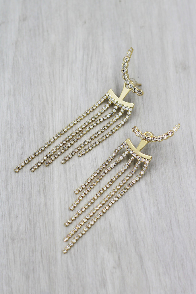 fashion tassel diamond earrings