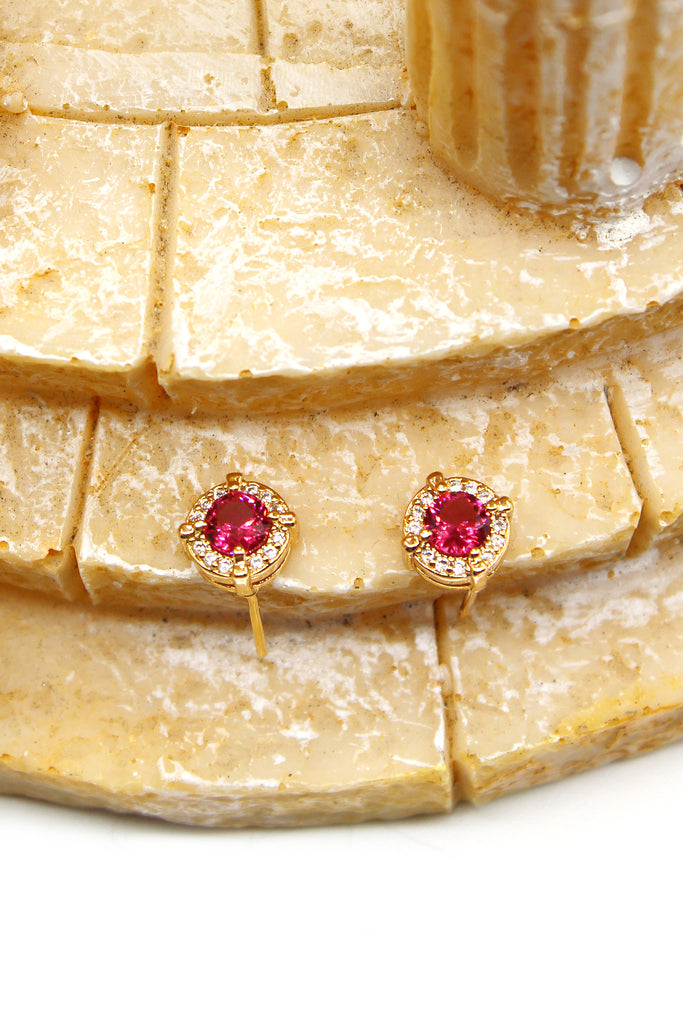 simple golden crystal earrings