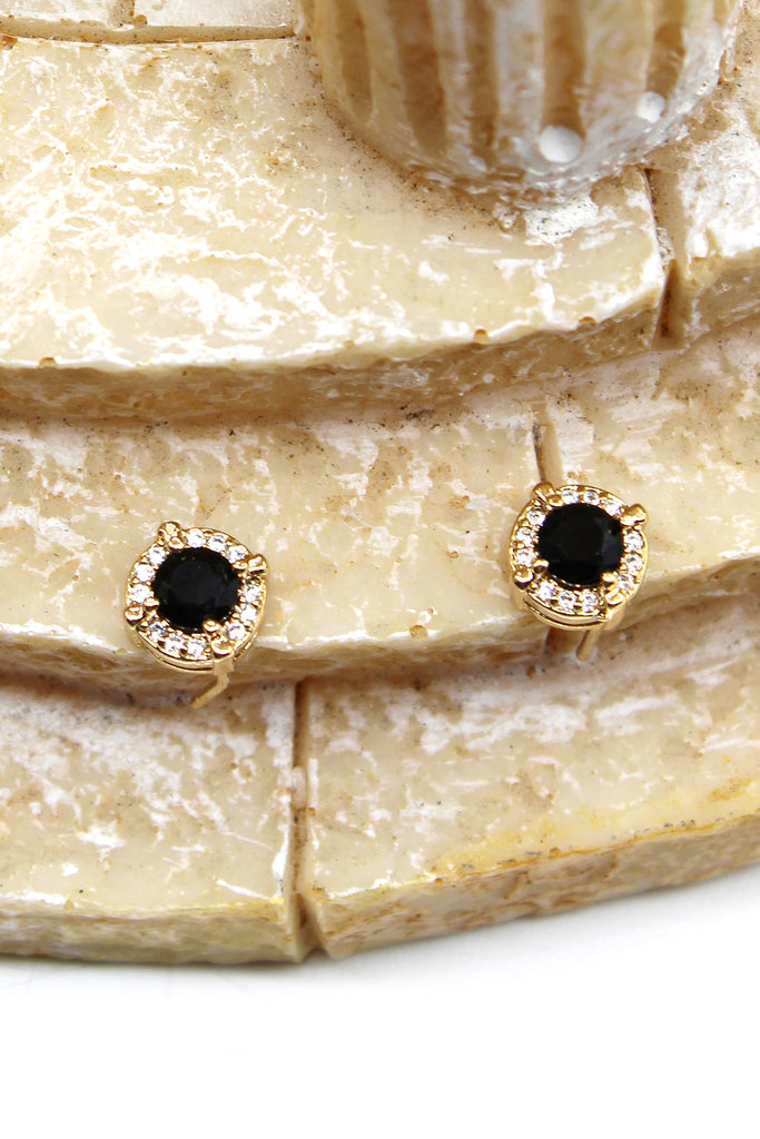 simple golden crystal earrings