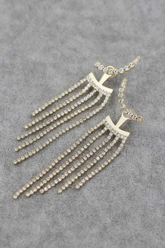 fashion tassel diamond earrings