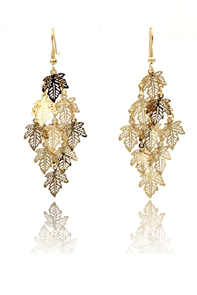 long small leaf earrings