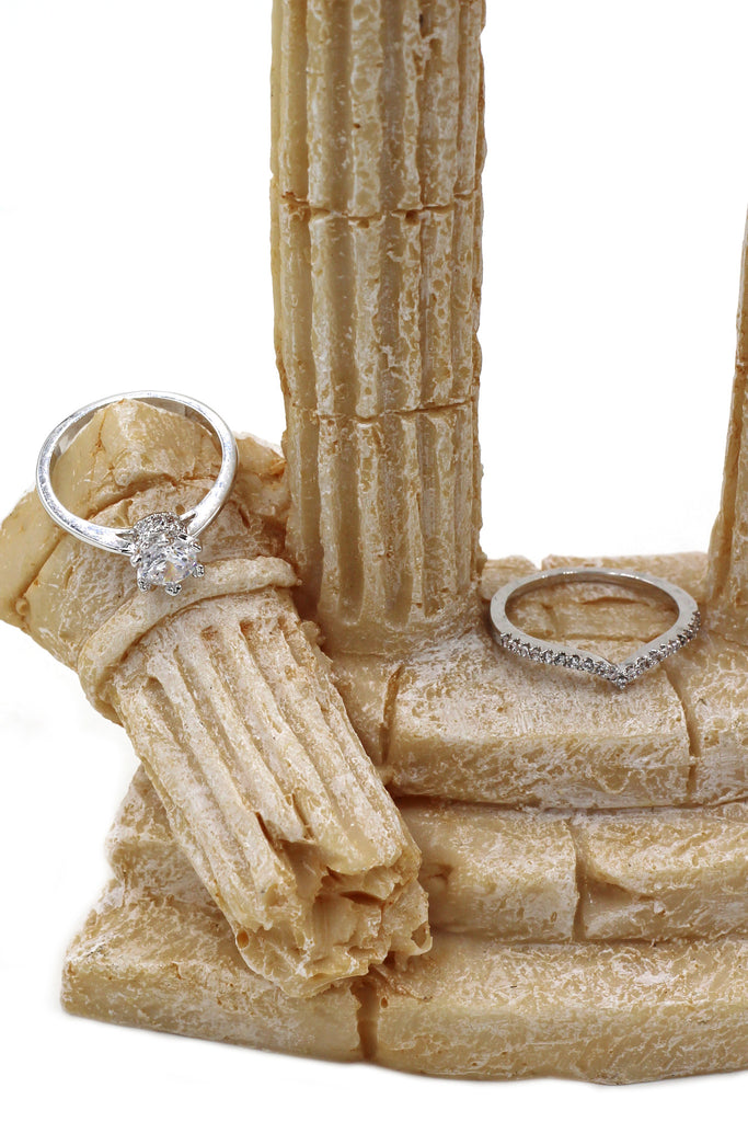 shiny crystal silver both ring