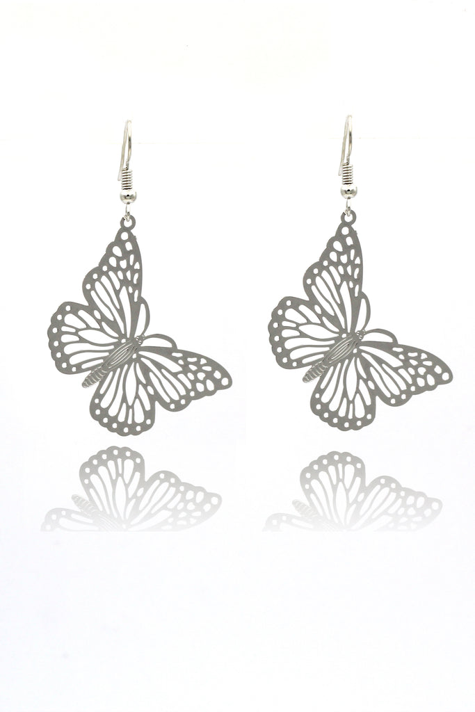 hollow big butterfly earrings