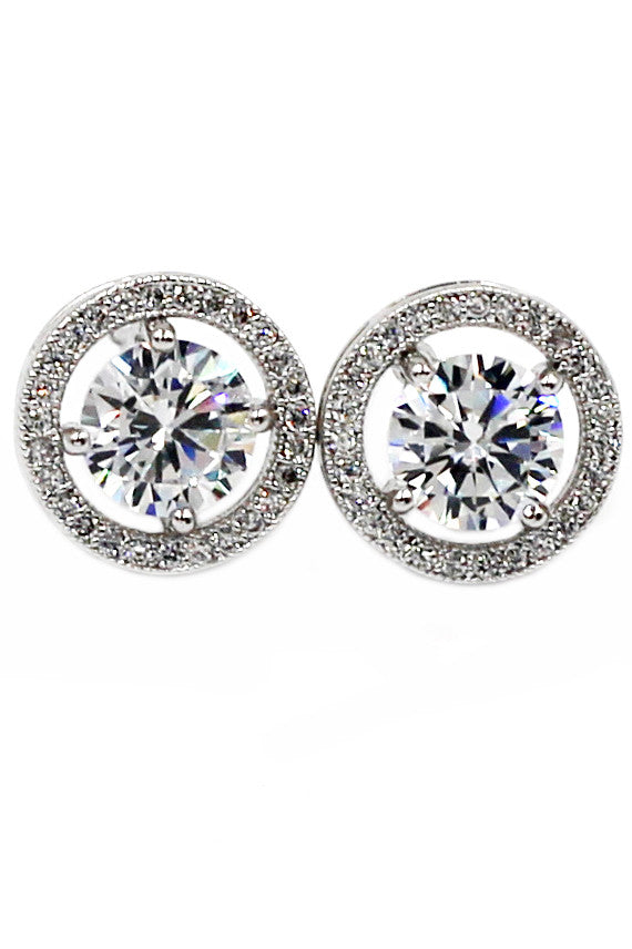 four claw pierced crystal earrings