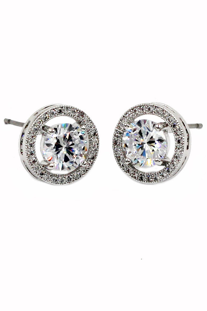 four claw pierced crystal earrings