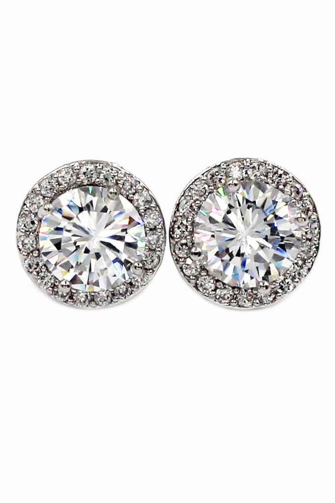 shining single crystal earrings