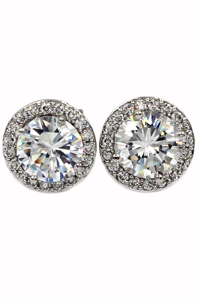 shining single crystal earrings