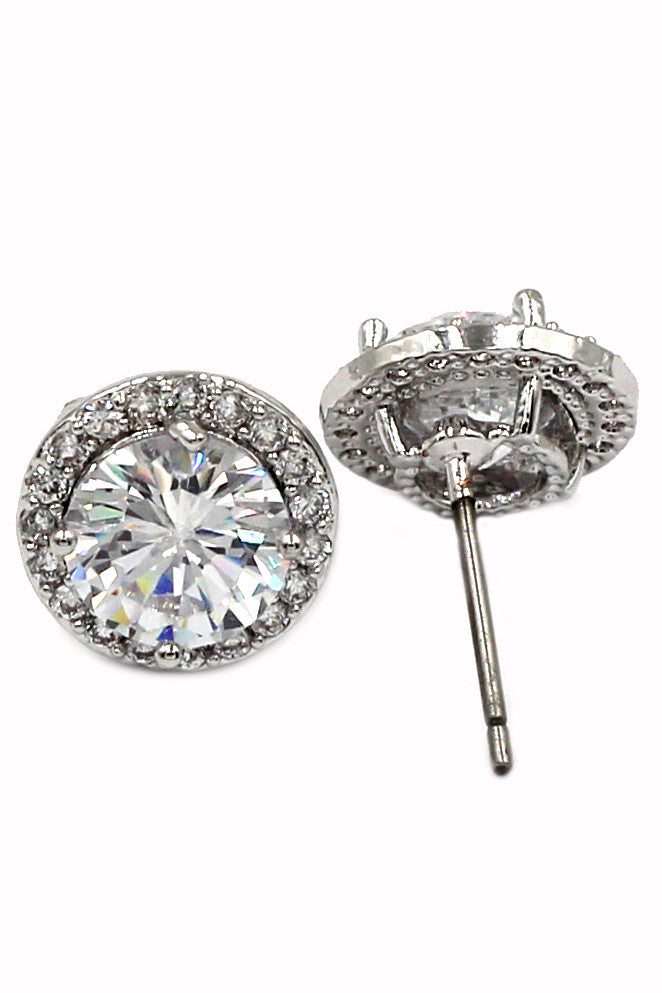 shining single crystal earrings