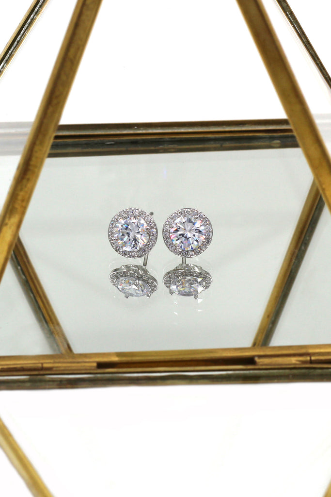 shining single crystal earrings