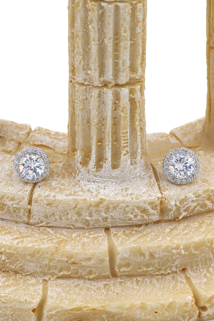 shining single crystal earrings