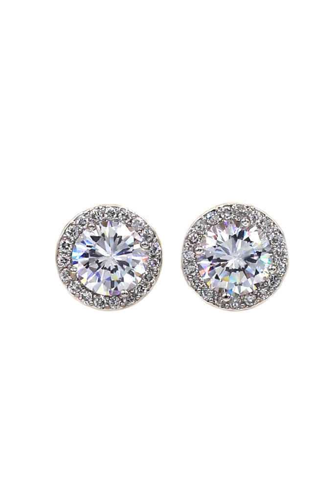 shining single crystal earrings