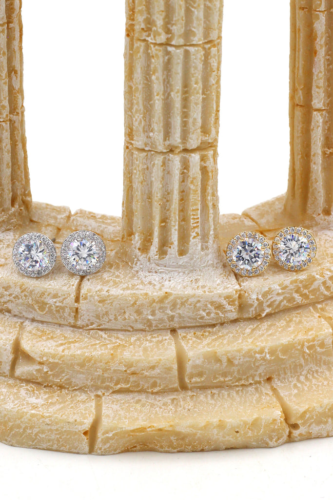 shining single crystal earrings