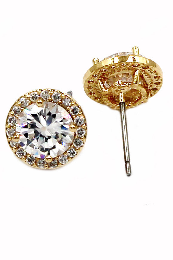 shining single crystal earrings