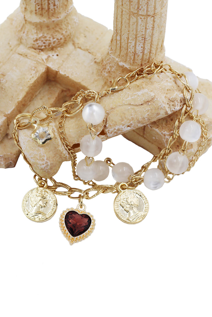 fashion love coin crystal bracelet