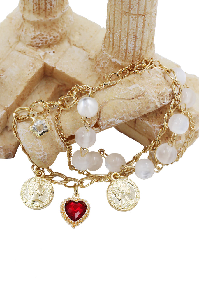 fashion love coin crystal bracelet