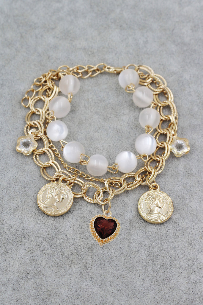 fashion love coin crystal bracelet