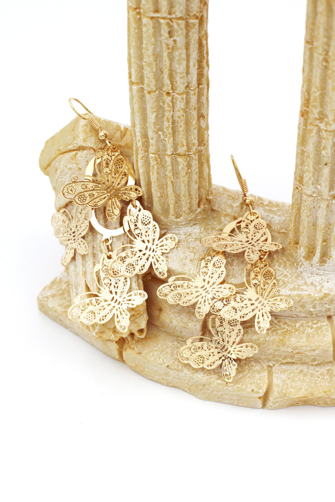 elegant long butterfly earrings