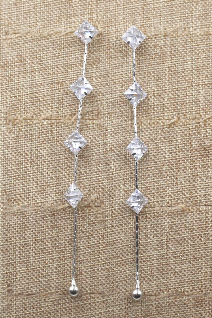 delicate long fringe earrings