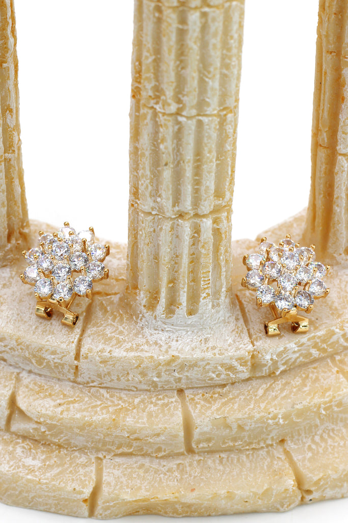 flashing crystal flower earrings