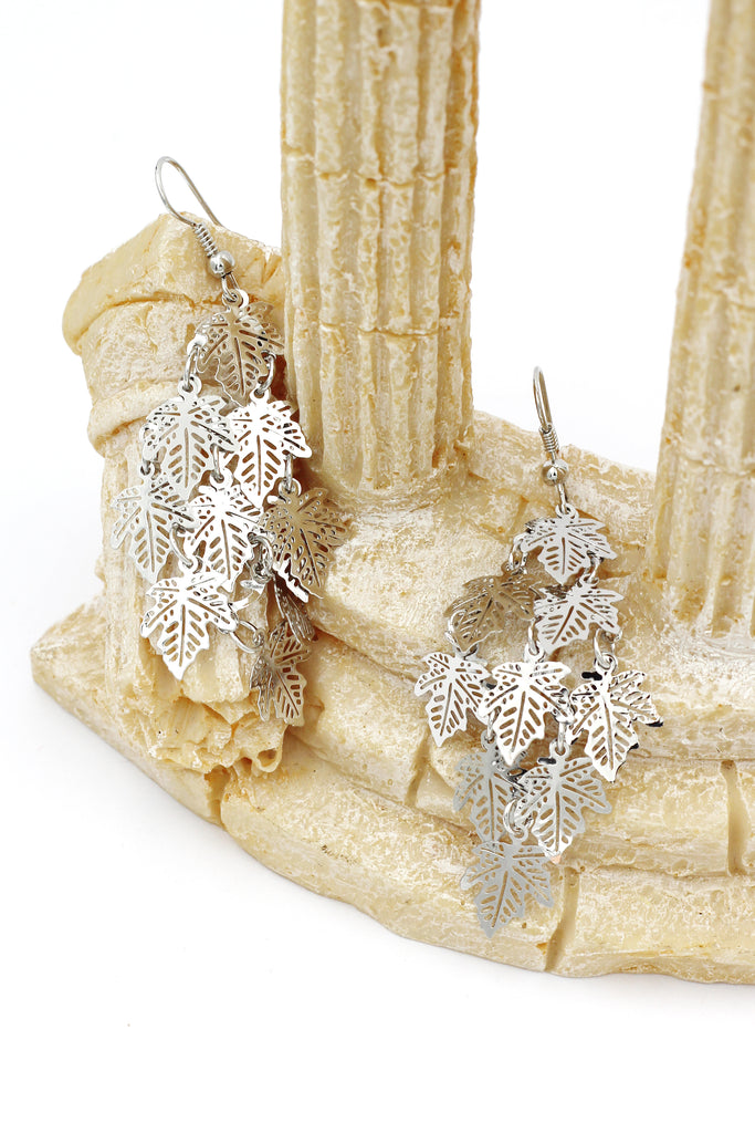 long small leaf earrings