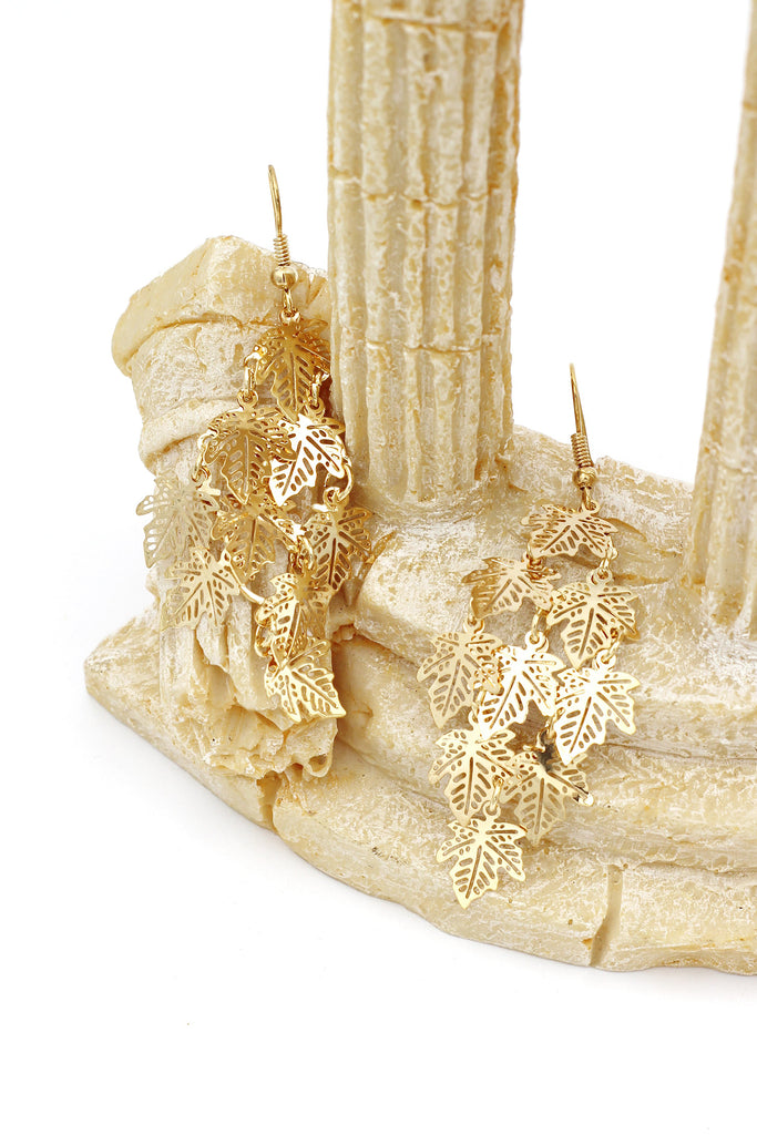 long small leaf earrings