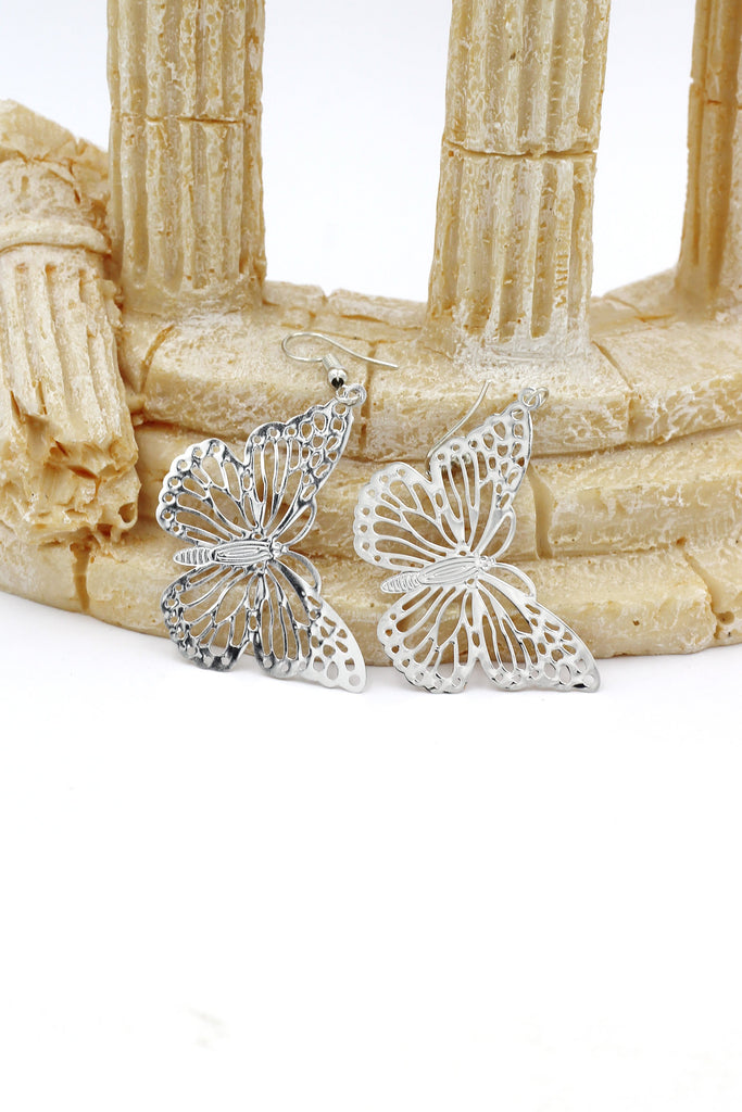 fashion shiny crystal butterfly necklace earrings set