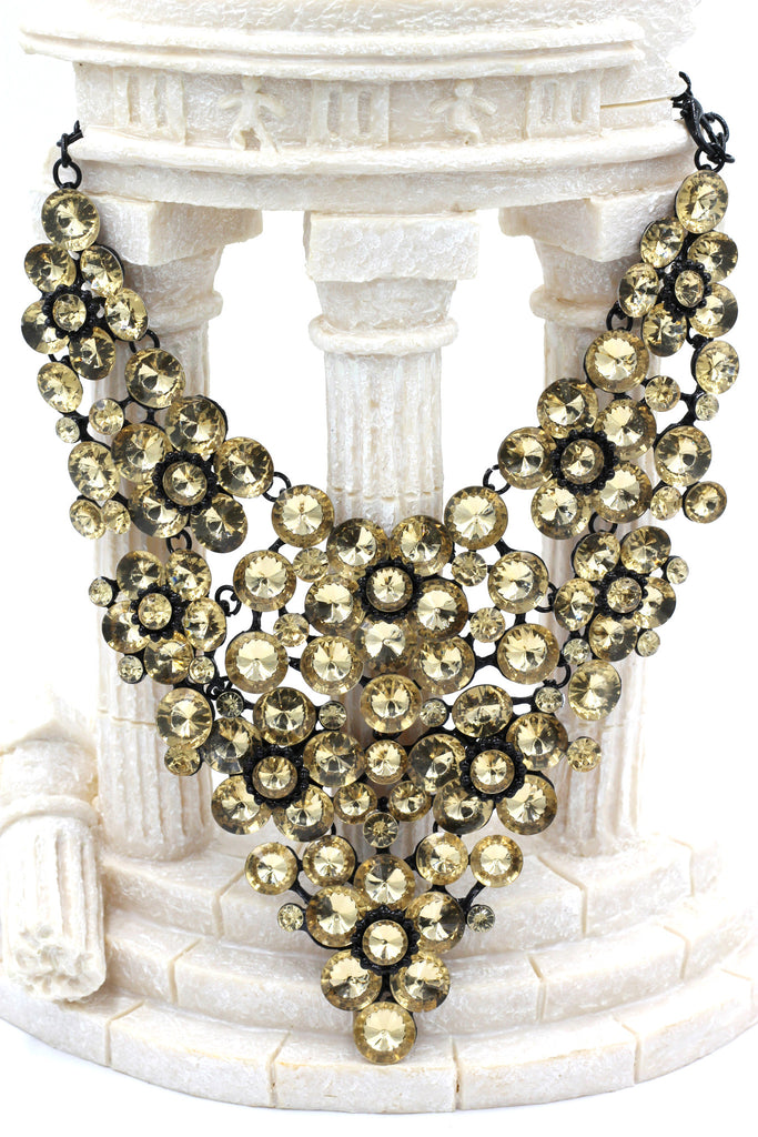 colorful crystal flowers necklace sets