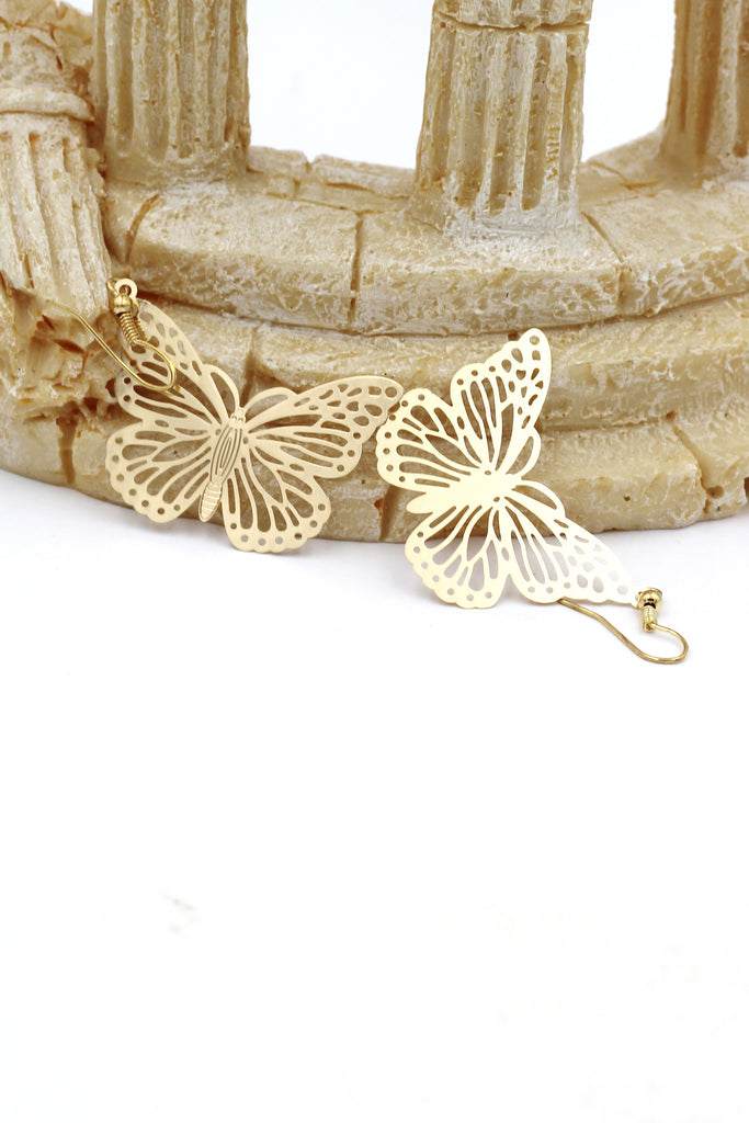 hollow big butterfly earrings