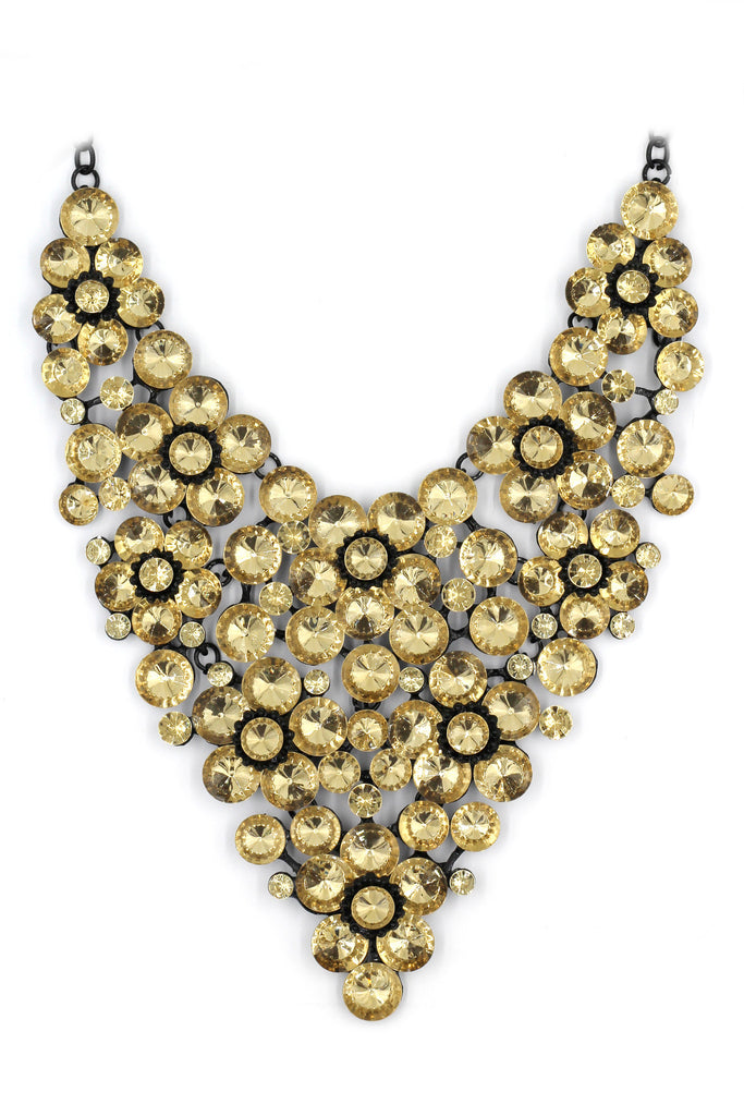 colorful crystal flowers necklace sets