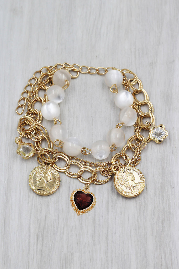 fashion love coin crystal bracelet