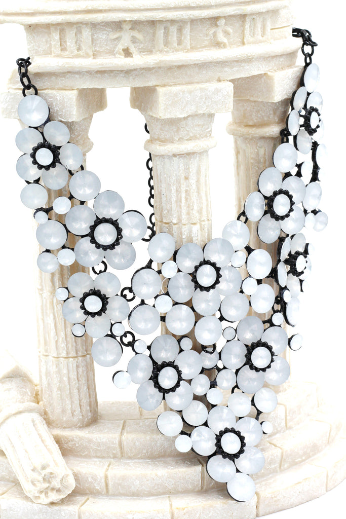 colorful crystal flowers necklace sets