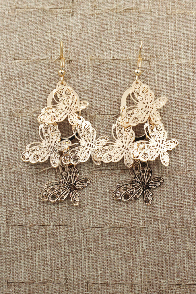 elegant long butterfly earrings
