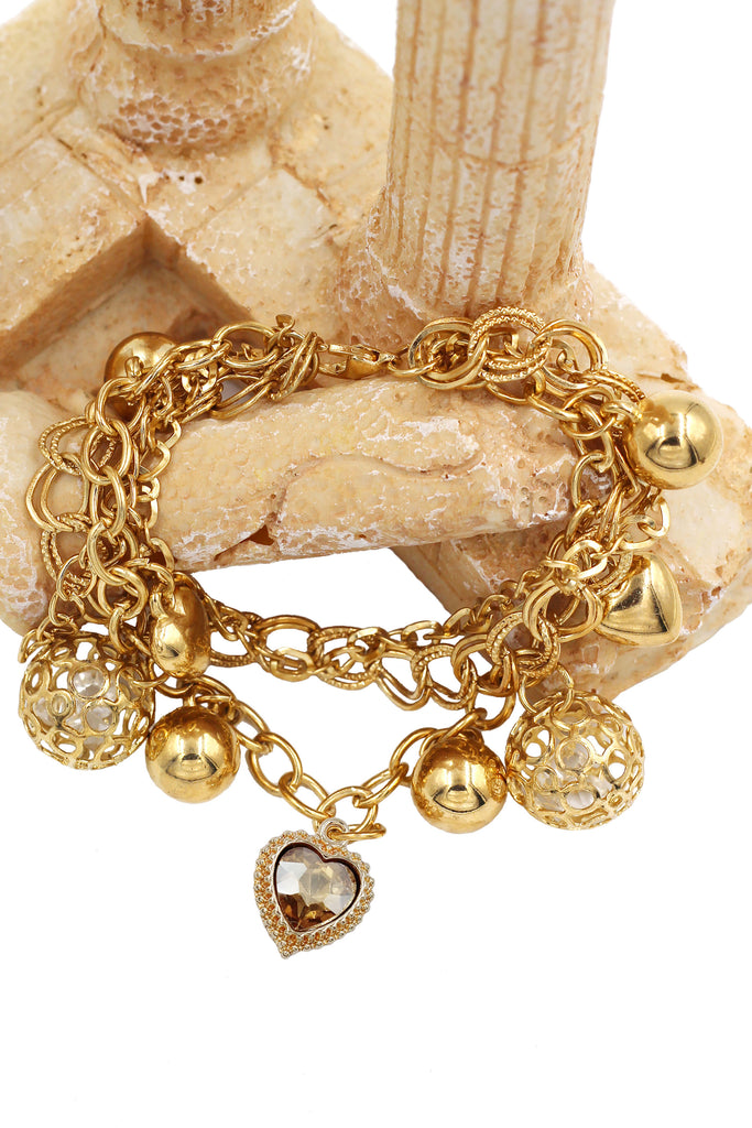 fashion love crystal pendant bracelet