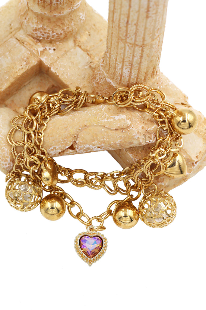 fashion love crystal pendant bracelet