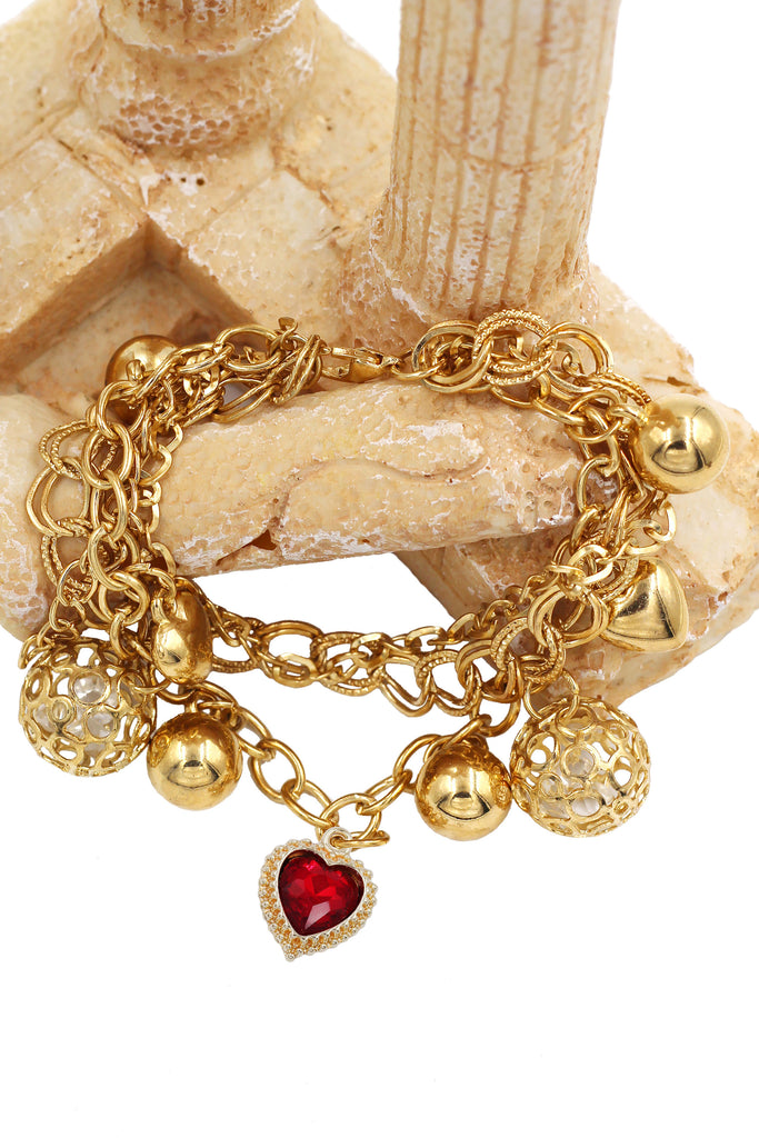 fashion love crystal pendant bracelet