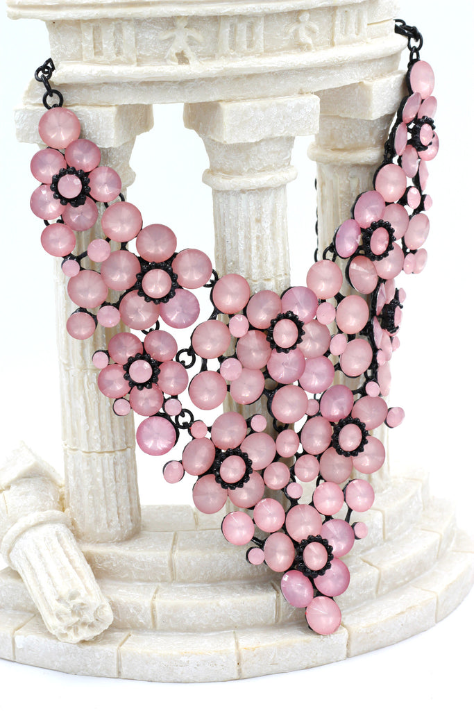 colorful crystal flowers necklace sets