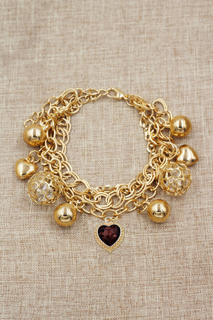 fashion love crystal pendant bracelet