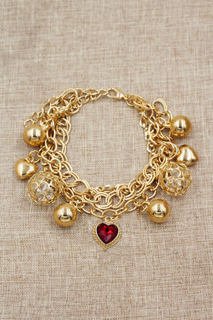 fashion love crystal pendant bracelet