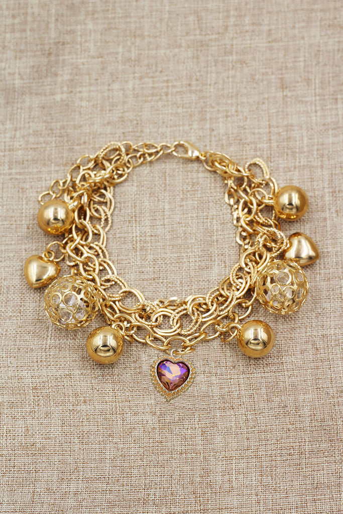 fashion love crystal pendant bracelet