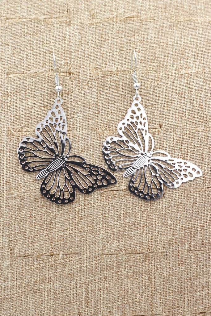 hollow big butterfly earrings