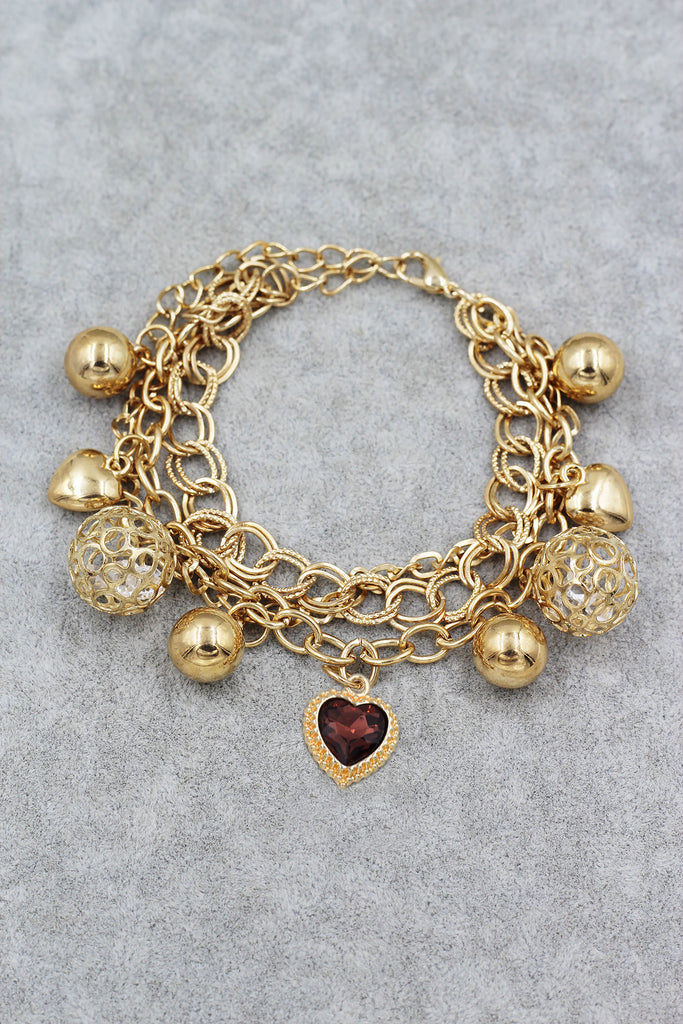 fashion love crystal pendant bracelet
